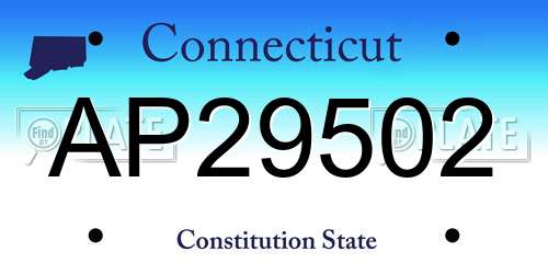 AP29502 Connecticut License Plate