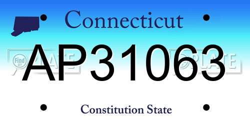 AP31063 Connecticut License Plate