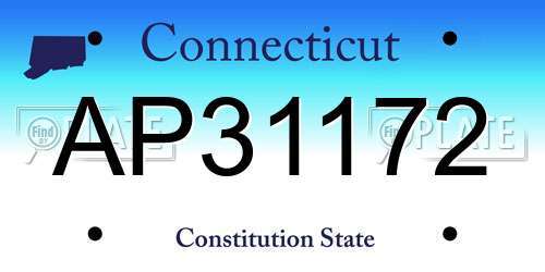 AP31172 Connecticut License Plate