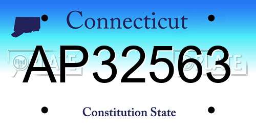 AP32563 Connecticut License Plate