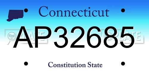 AP32685 Connecticut License Plate