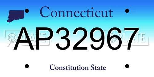 AP32967 Connecticut License Plate