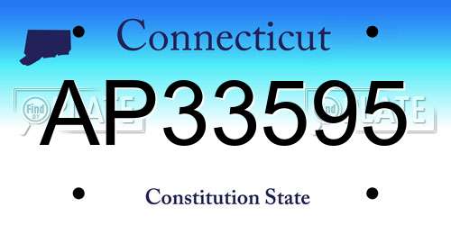 AP33595 Connecticut License Plate