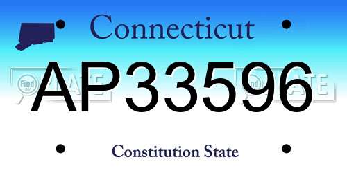 AP33596 Connecticut License Plate