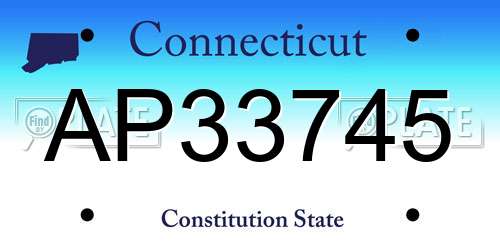AP33745 Connecticut License Plate