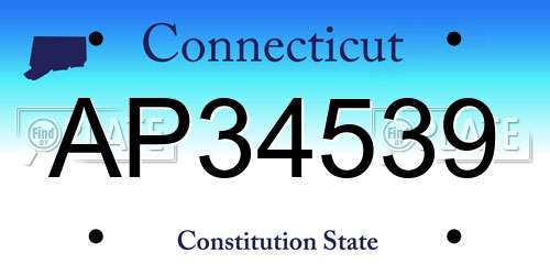 AP34539 Connecticut License Plate