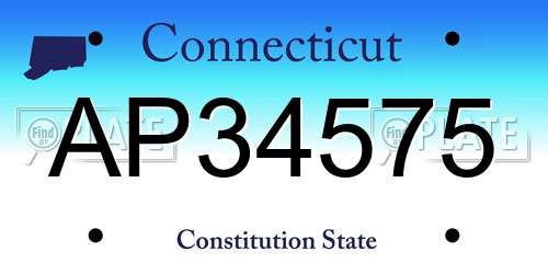 AP34575 Connecticut License Plate