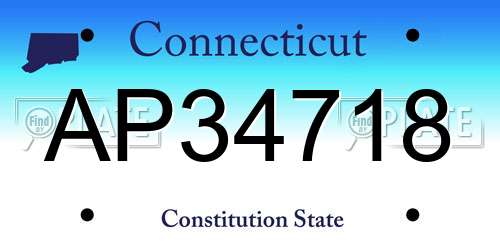 AP34718 Connecticut License Plate