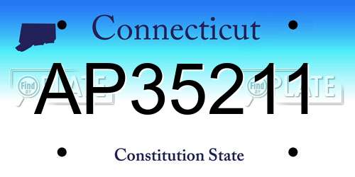 AP35211 Connecticut License Plate