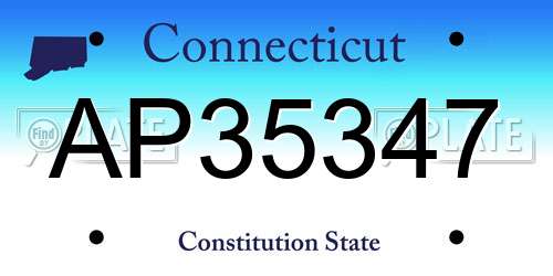 AP35347 Connecticut License Plate
