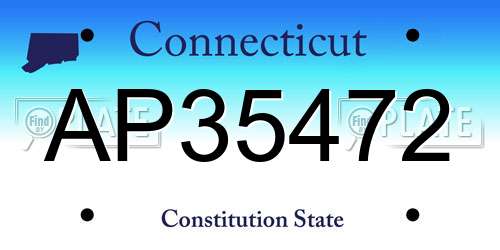 AP35472 Connecticut License Plate