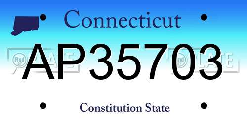 AP35703 Connecticut License Plate