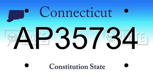 AP35734 Connecticut License Plate