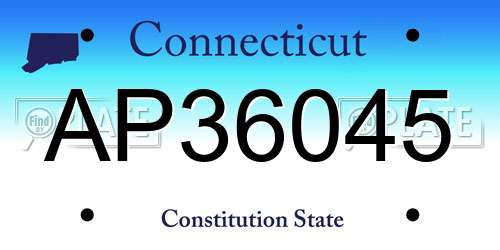 AP36045 Connecticut License Plate