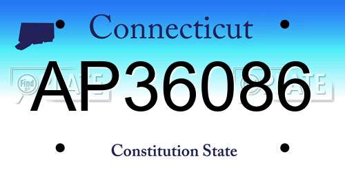 AP36086 Connecticut License Plate
