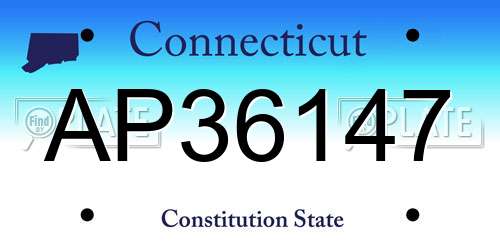 AP36147 Connecticut License Plate