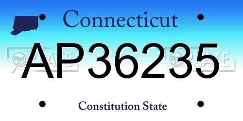 AP36235 Connecticut License Plate