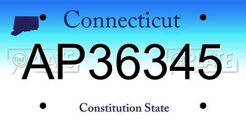 AP36345 Connecticut License Plate
