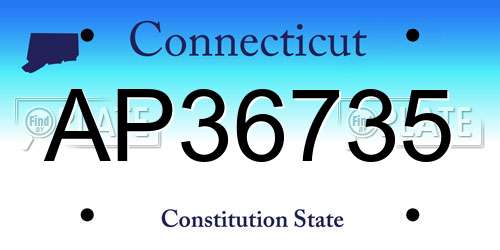 AP36735 Connecticut License Plate