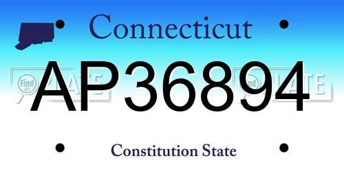 AP36894 Connecticut License Plate