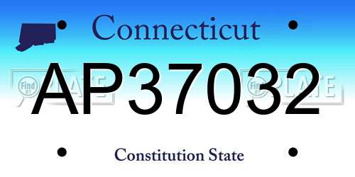 AP37032 Connecticut License Plate