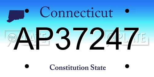 AP37247 Connecticut License Plate