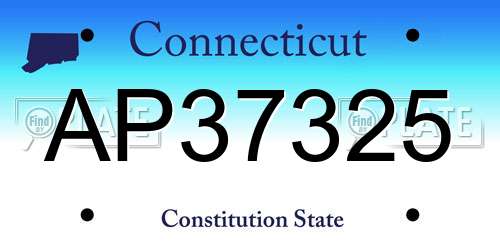 AP37325 Connecticut License Plate