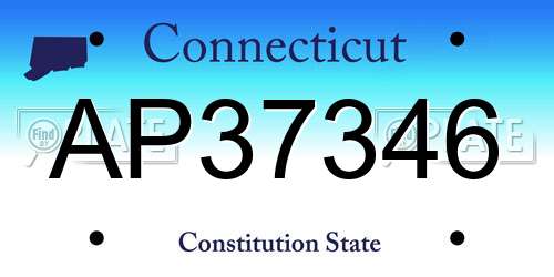 AP37346 Connecticut License Plate