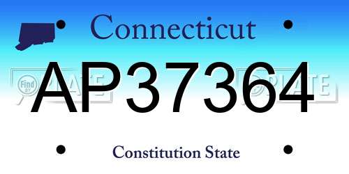 AP37364 Connecticut License Plate