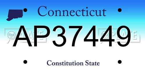 AP37449 Connecticut License Plate