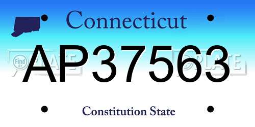 AP37563 Connecticut License Plate
