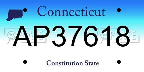 AP37618 Connecticut License Plate