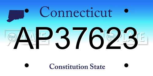 AP37623 Connecticut License Plate