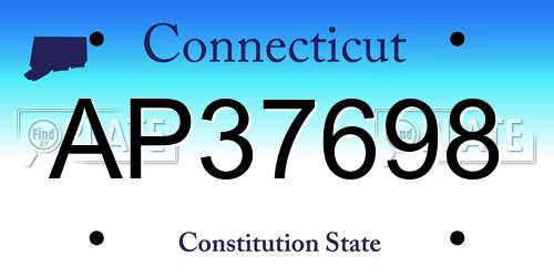 AP37698 Connecticut License Plate