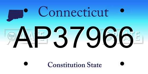 AP37966 Connecticut License Plate