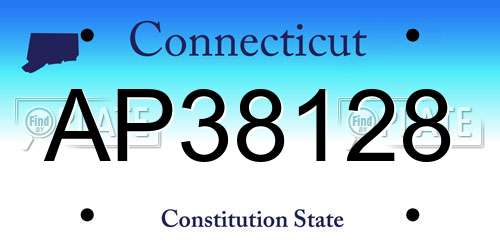 AP38128 Connecticut License Plate