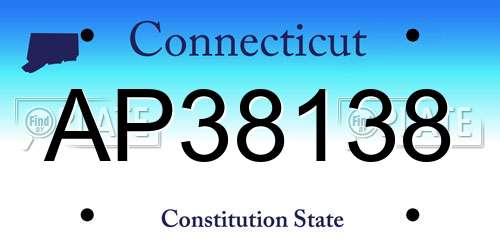 AP38138 Connecticut License Plate