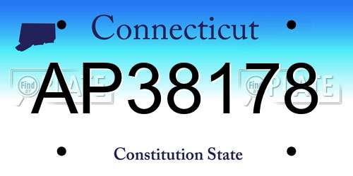 AP38178 Connecticut License Plate