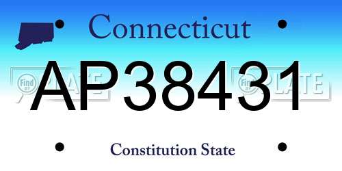 AP38431 Connecticut License Plate