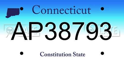 AP38793 Connecticut License Plate