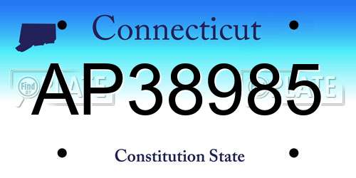 AP38985 Connecticut License Plate