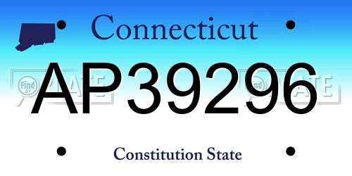 AP39296 Connecticut License Plate