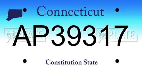 AP39317 Connecticut License Plate