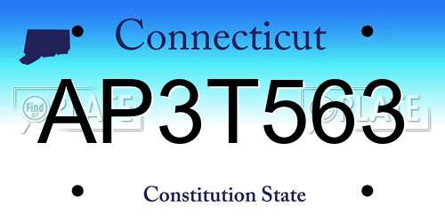 AP3T563 Connecticut License Plate