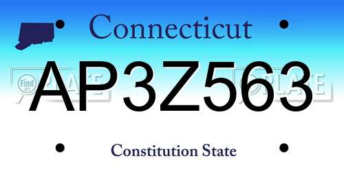 AP3Z563 Connecticut License Plate