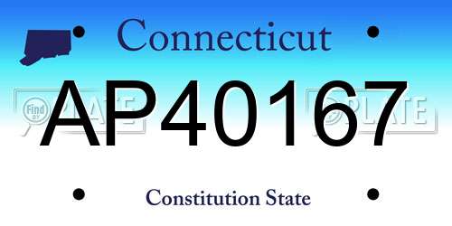 AP40167 Connecticut License Plate