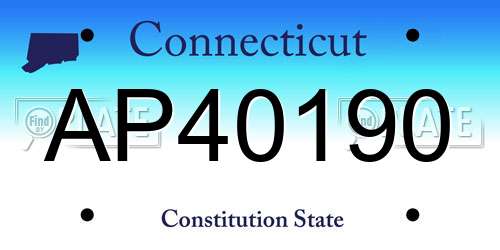 AP40190 Connecticut License Plate