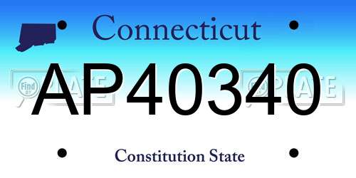 AP40340 Connecticut License Plate