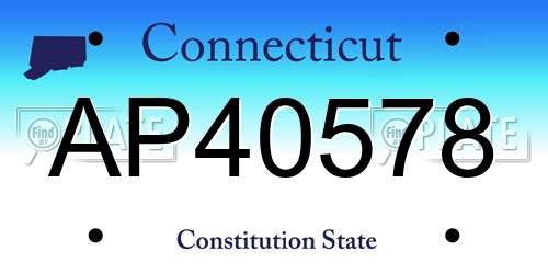 AP40578 Connecticut License Plate