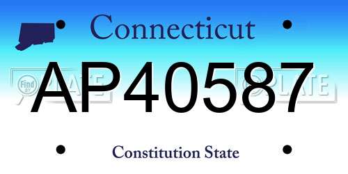 AP40587 Connecticut License Plate
